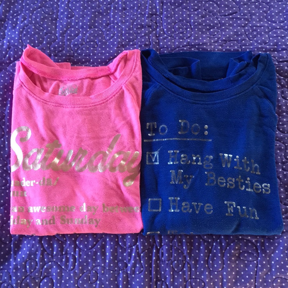 2 long sleeve Justice shirts